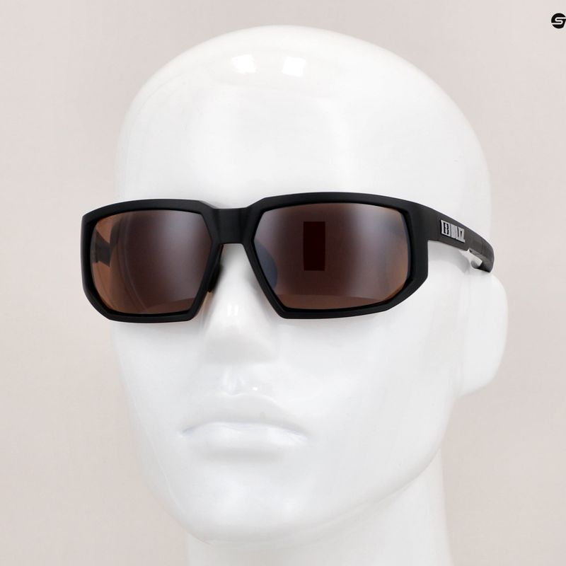 Occhiali da sole Bliz Arrow Polarized nero opaco/marrone argento specchiato 10