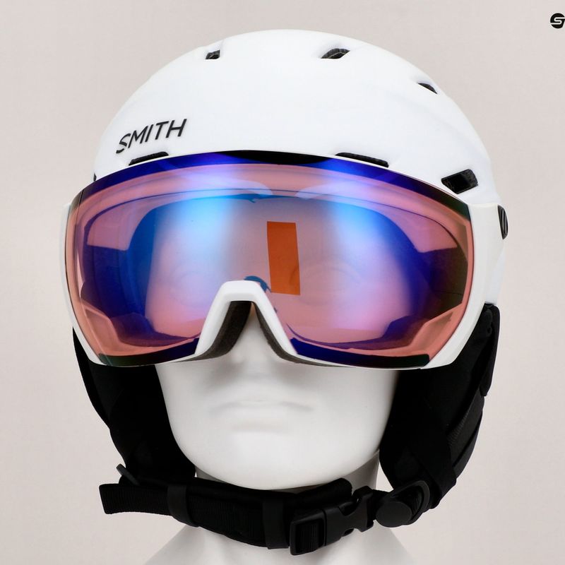 Casco da sci Smith Survey bianco opaco/rosa flash 8