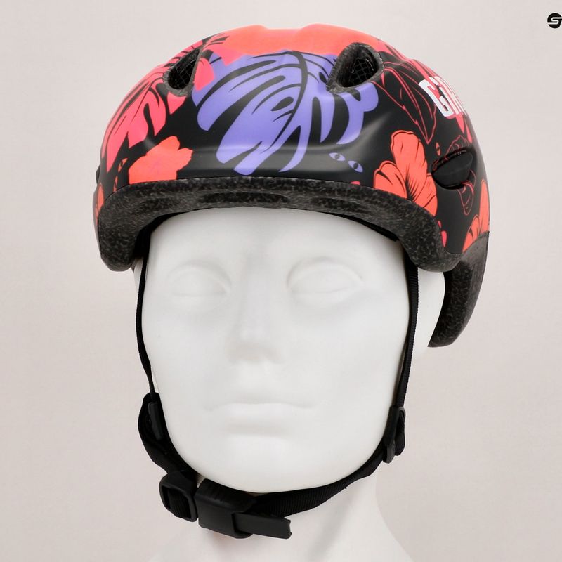 Casco da bici per bambini Giro Scamp nero opaco/floreale 10