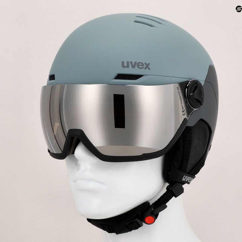 Casco da sci UVEX Wanted Visor glacier/rhino matt/mirror silver smoke 13