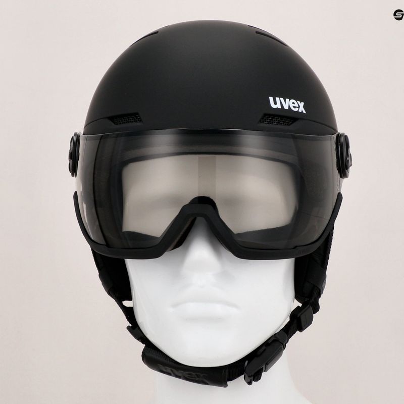 Casco da sci UVEX Wanted Visor Pro V nero opaco/variomatc fumo 12