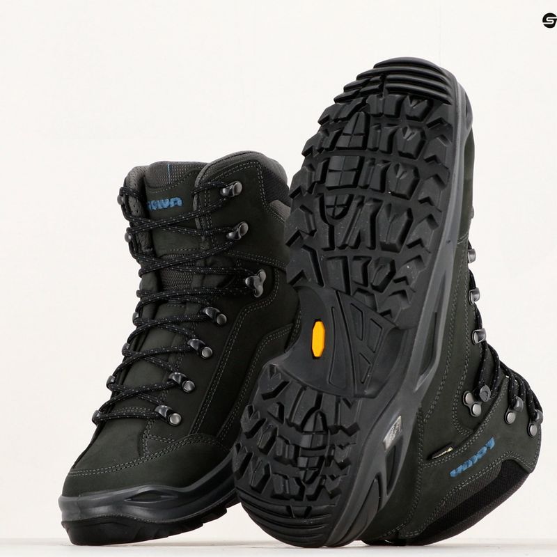 Scarponi da trekking da uomo LOWA Renegade GTX Mid antracite/blu acciaio 10