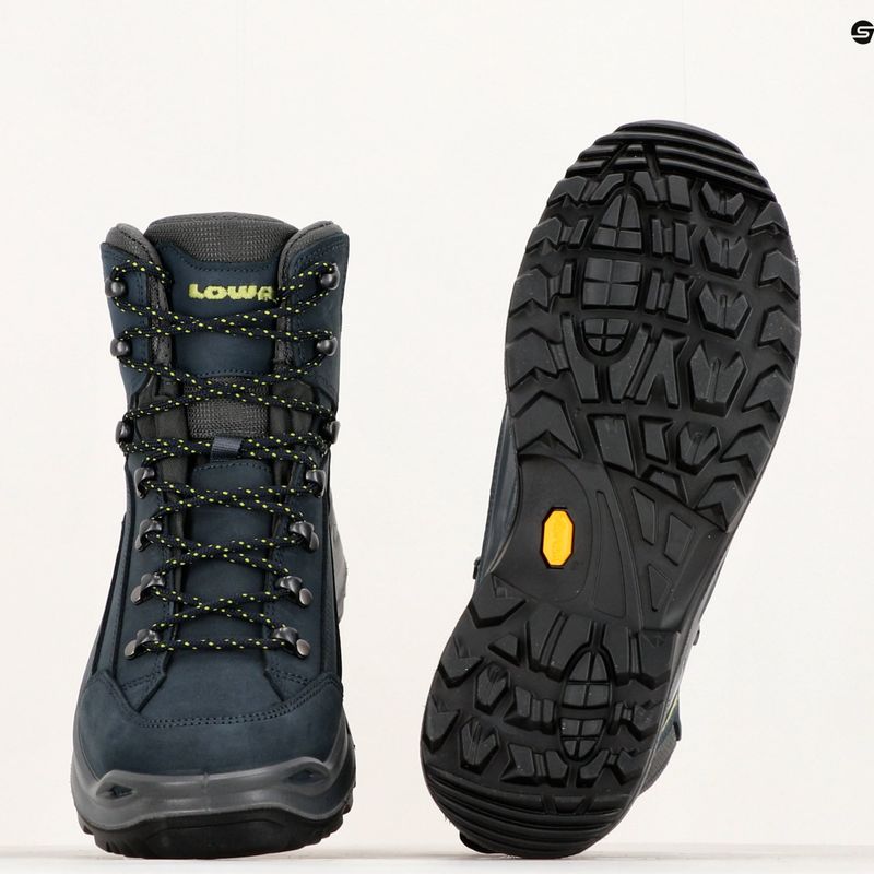 Scarpe da trekking da uomo LOWA Renegade GTX Mid blu scuro/lime 10