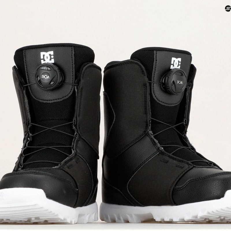 Scarponi da snowboard per bambini DC Youth Scout Jr nero/bianco 8