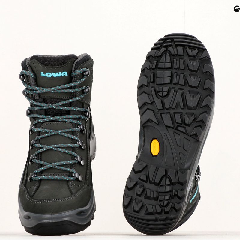 Scarpe da trekking da donna LOWA Renegade GTX Mid asfalto/turchese 10