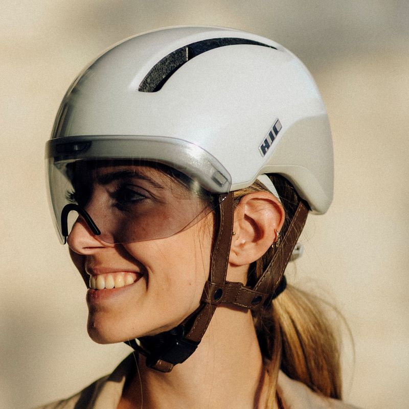 Casco da bicicletta HJC Calido Plus bianco/grigio perla 15