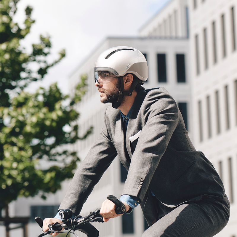 Casco da bicicletta HJC Calido mt bianco/argento 15