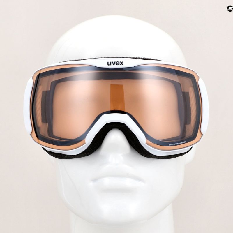 UVEX Downhill 2100 V occhiali da sci bianco opaco/argento specchiato/variante trasparente 6