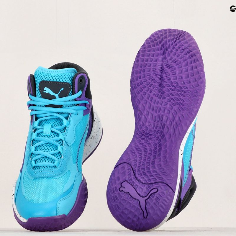 Scarpe da basket da uomo PUMA Playmaker Pro Mid purple glimmer/bright aqua/strong gray/white 16