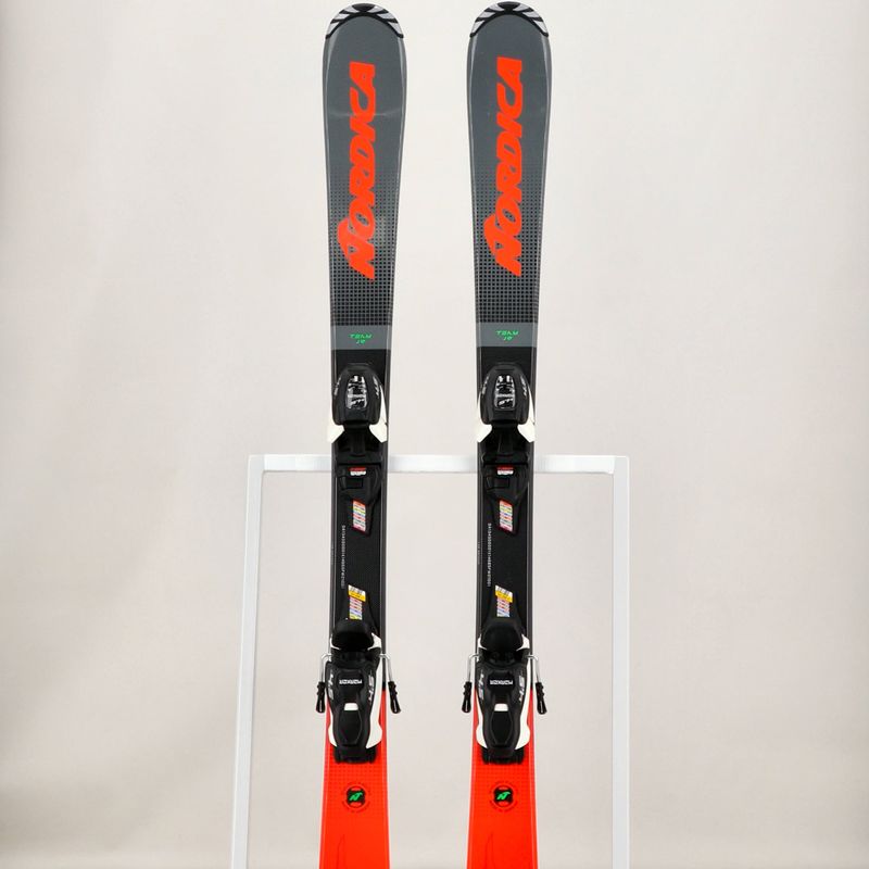 Sci da discesa per bambini Nordica Team J R + attacchi J4.5 FDT grigio/rosso 14