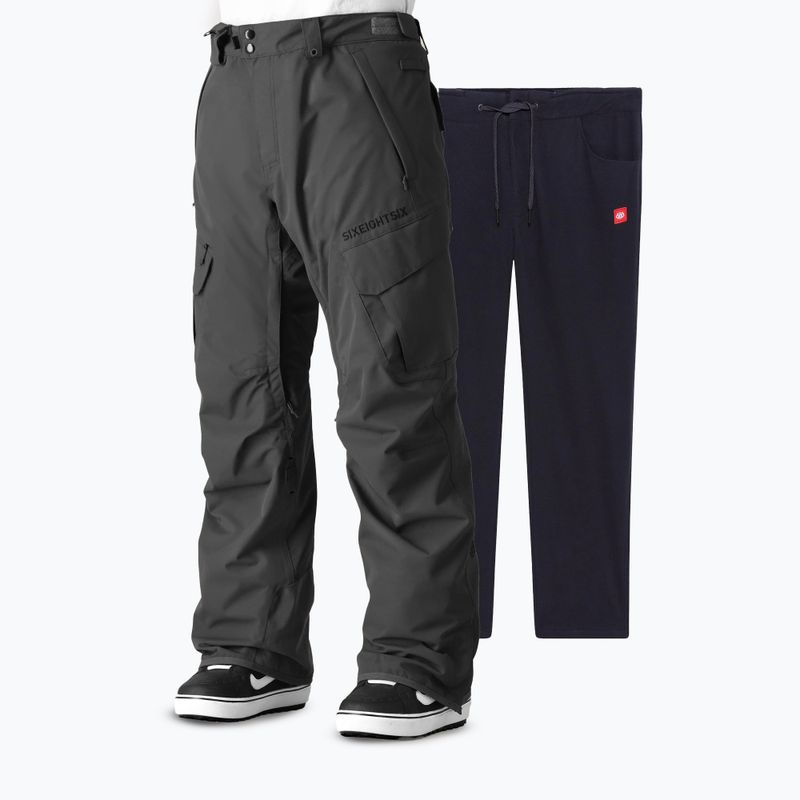 Pantaloni da snowboard uomo 686 Smarty 3-in-1 Cargo charcoal