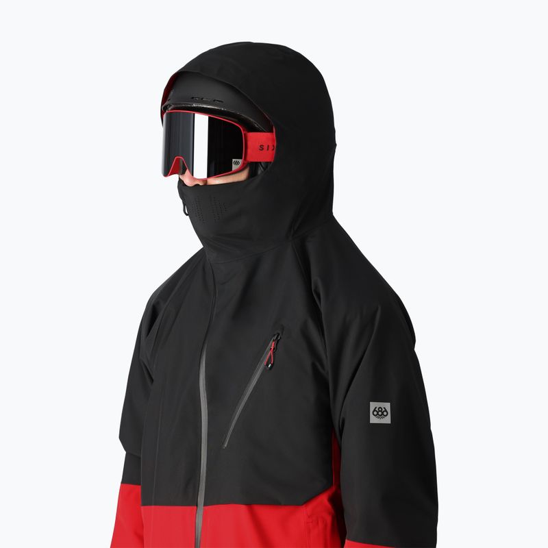 Giacca da snowboard 686 Hydra Thermagraph da uomo, colorblock rosso vero 4