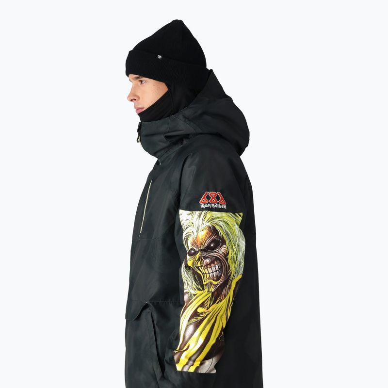 Giacca a vento isolata da uomo 686 Renewal iron maiden eddies black snowboard jacket 4