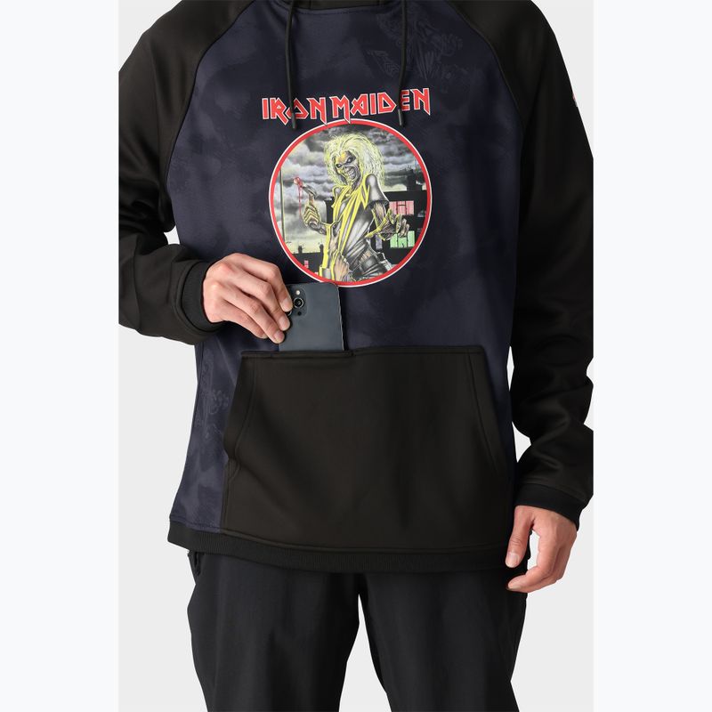 Felpa da snowboard da uomo 686 Bonded Fleece iron maiden eddies nero 4