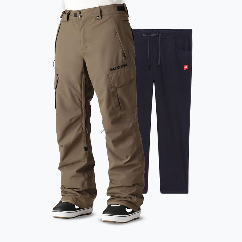 Pantaloni da snowboard uomo 686 Smarty 3-in-1 Cargo tobacco