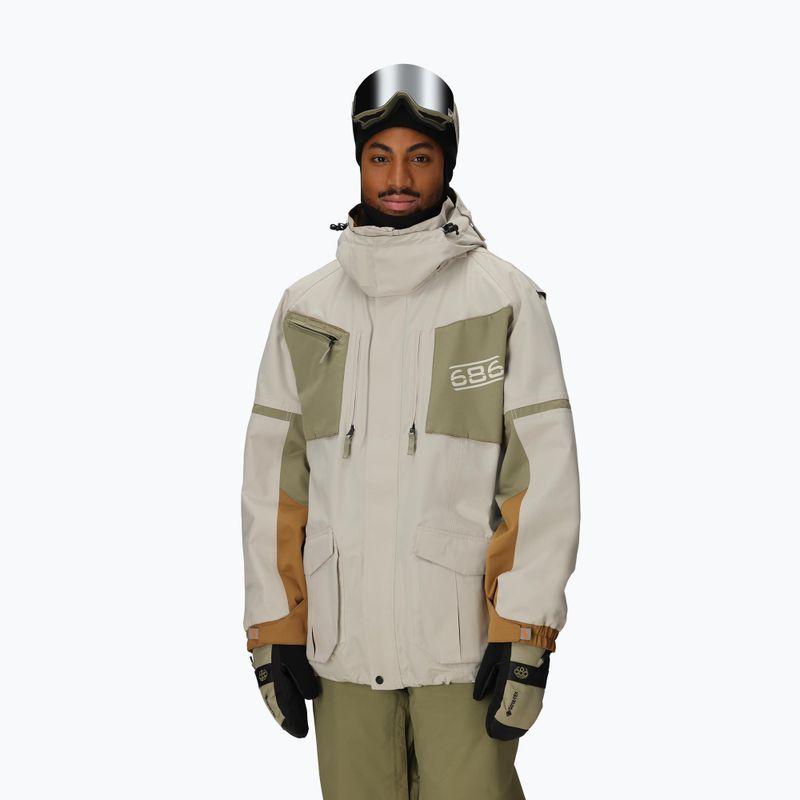 Giacca da snowboard uomo 686 2001 Transfer limestone colorblock 4
