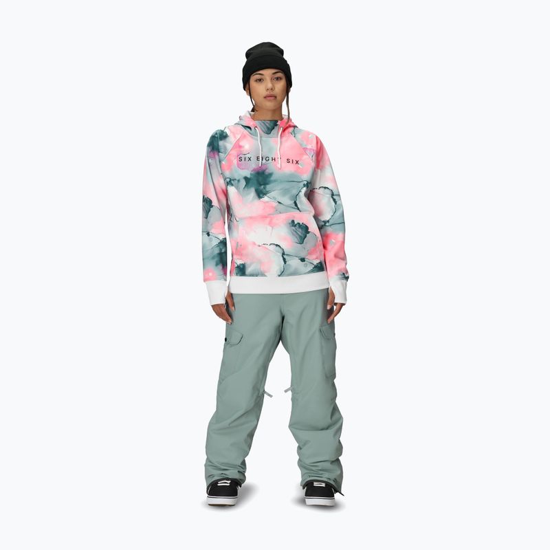 Felpa da snowboard donna 686 Bonded Fleece Pullover Hoody geranium pink ink 2