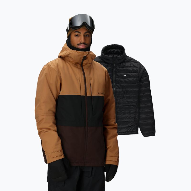 Giacca da snowboard uomo 686 Smarty 3IN1 Form caramel colorblock