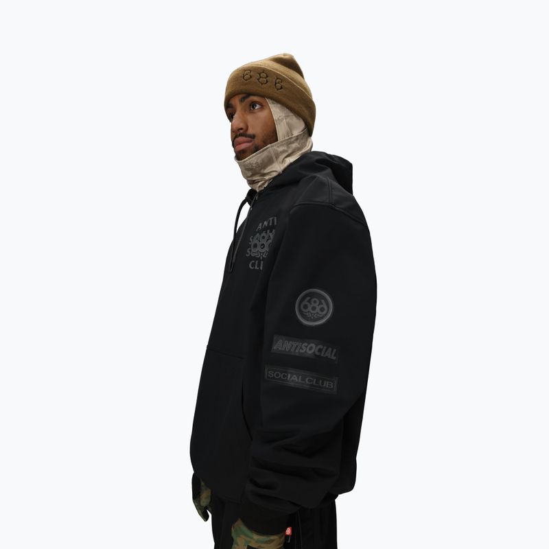 Felpa da snowboard uomo 686 x ASSC F1 Waterproof Team Hoody assc black 4