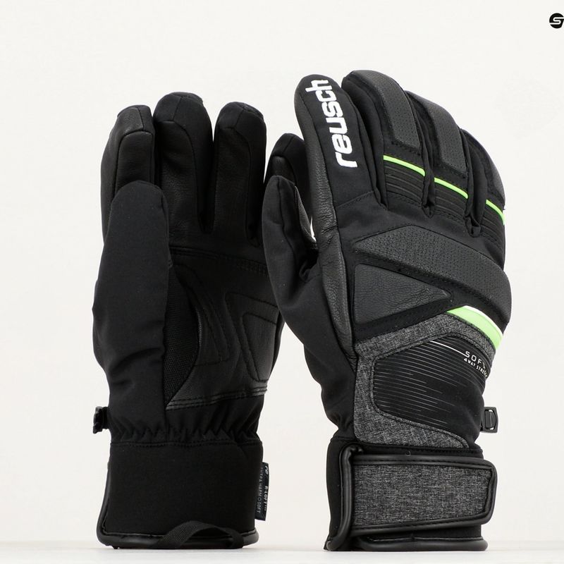 Guanto da sci Reusch Storm R-TEX XT nero/nero melange/verde neon 9