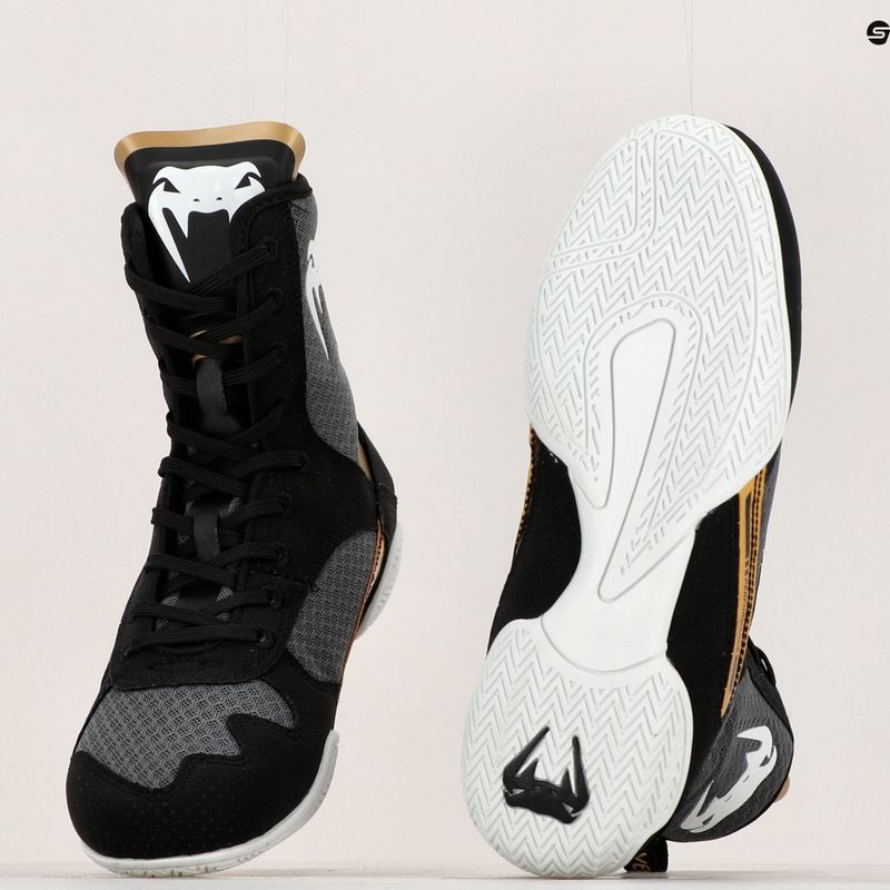 Stivali da boxe Venum Elite nero/bianco/oro 8