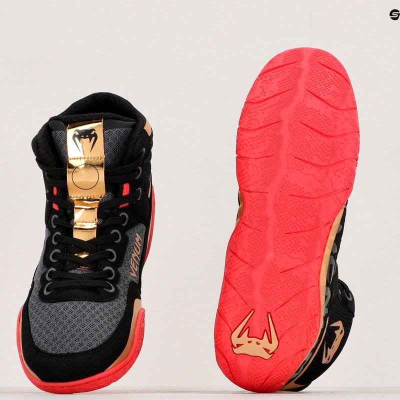 Venum Elite Wrestling stivali da boxe nero/oro/rosso 8