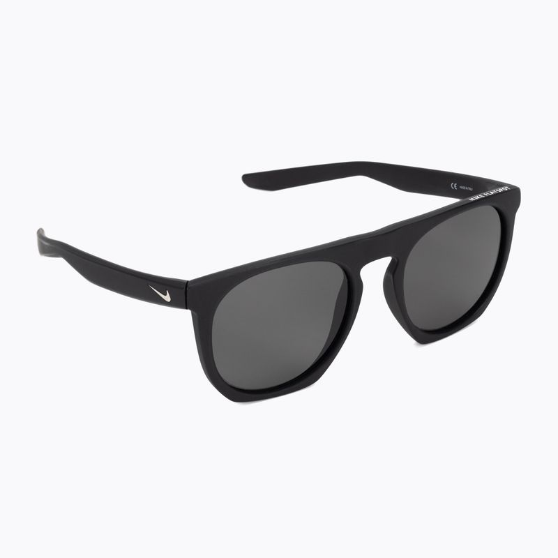 Occhiali da sole con lenti polarizzate Nike Flatspot P nero opaco/grigio argento