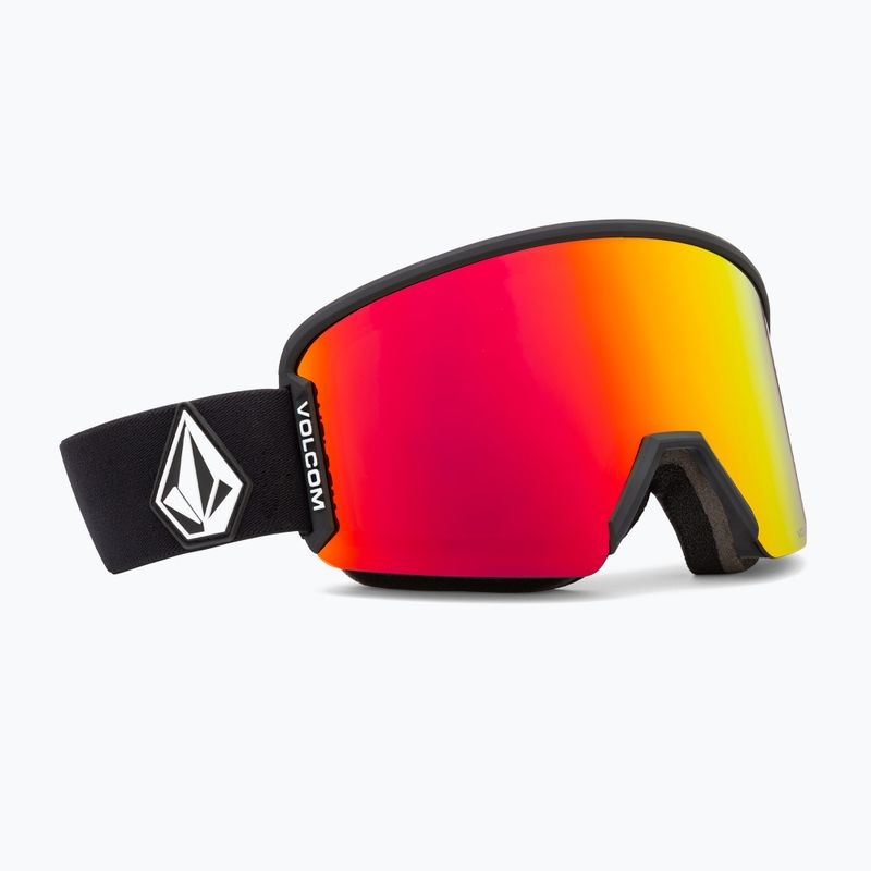 Occhiali da sci Volcom Garden 2 nero opaco/rosso cromo/giallo