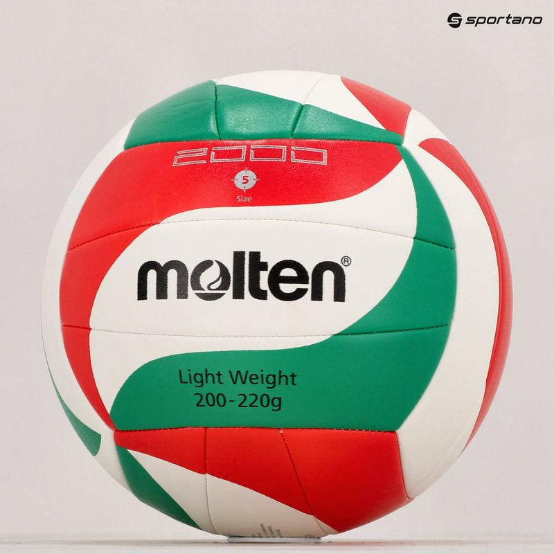 Pallavolo Molten V5M2000-L-5 bianco/verde/rosso misura 5 6