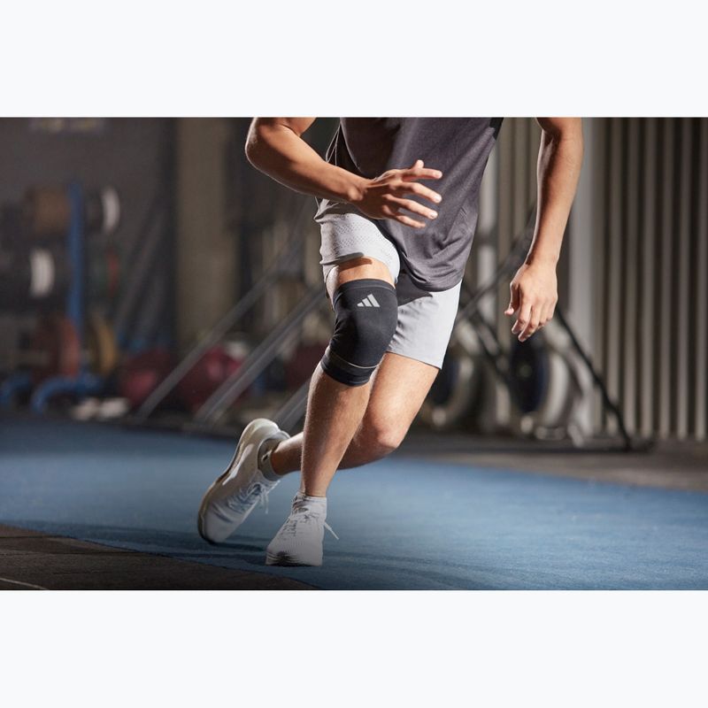Fascia compressiva adidas Performance Knee Support nero/bianco 4