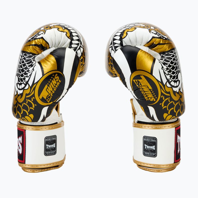 Guanti da boxe Twins Special Fancy FBGVL3-52 bianco/oro 4