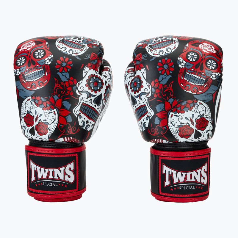 Guanti da boxe Twins Special Fancy FBGVL3-53 Skull rosso/nero