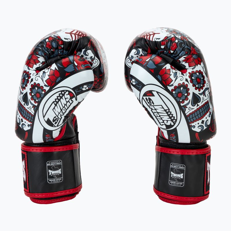 Guanti da boxe Twins Special Fancy FBGVL3-53 Skull rosso/nero 4