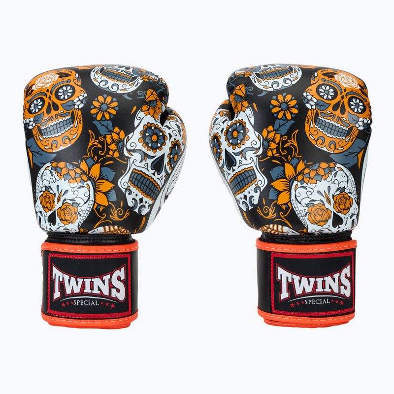Guantoni da boxe Twins Special Fancy FBGVL3-53 Skull arancio/nero