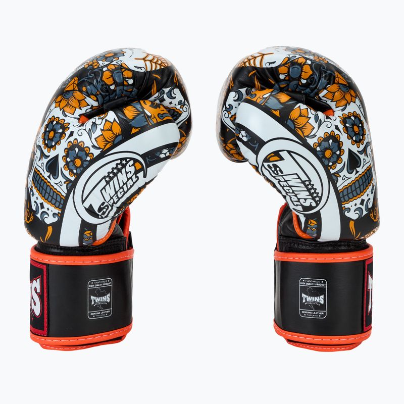 Guantoni da boxe Twins Special Fancy FBGVL3-53 Skull arancio/nero 4