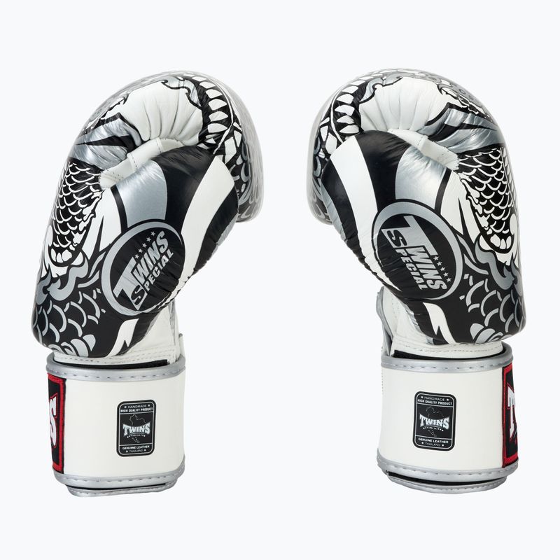 Guantoni da boxe Twins Special Fancy FBGVL3-52 bianco/argento 4