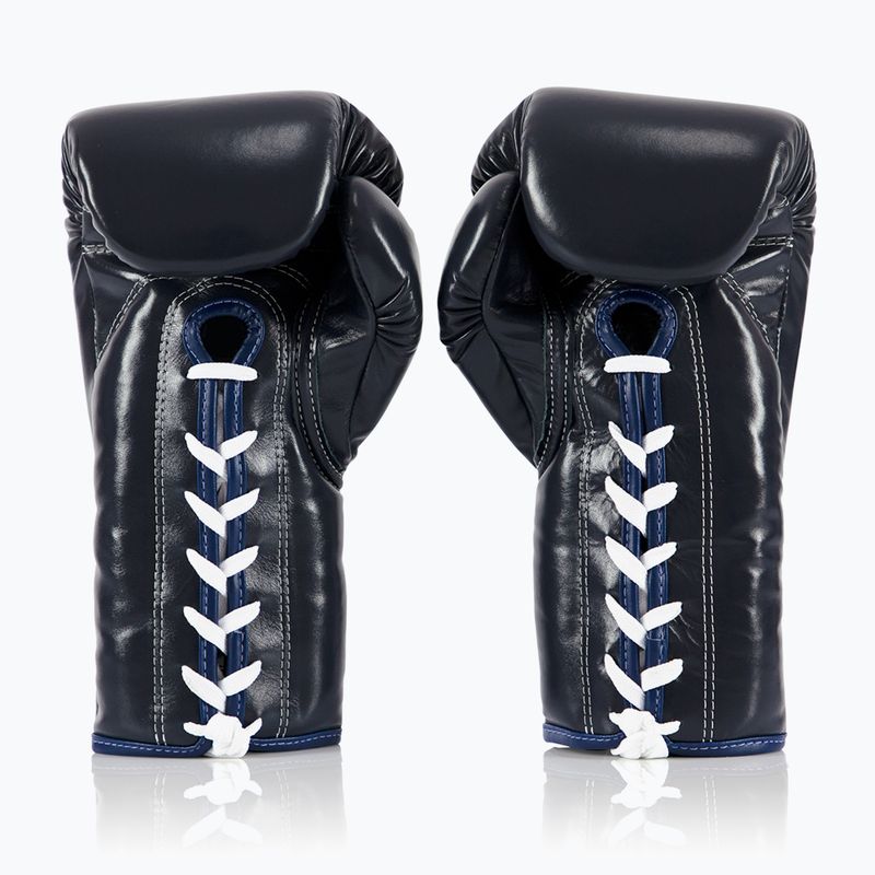 Fairtex Pro Competition Pollice bloccato Guantoni da boxe in pelle blu 2
