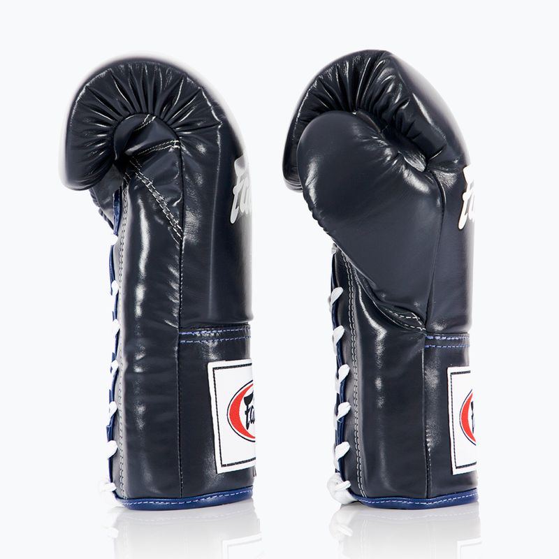 Fairtex Pro Competition Pollice bloccato Guantoni da boxe in pelle blu 3