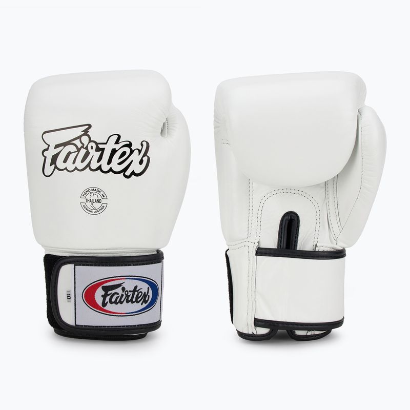 Guanti da boxe bianchi Fairtex Universal "Tight-Fit" Design