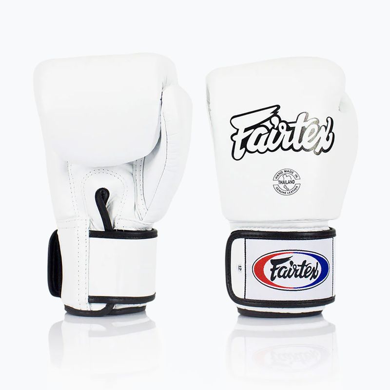 Guanti da boxe bianchi Fairtex Universal "Tight-Fit" Design