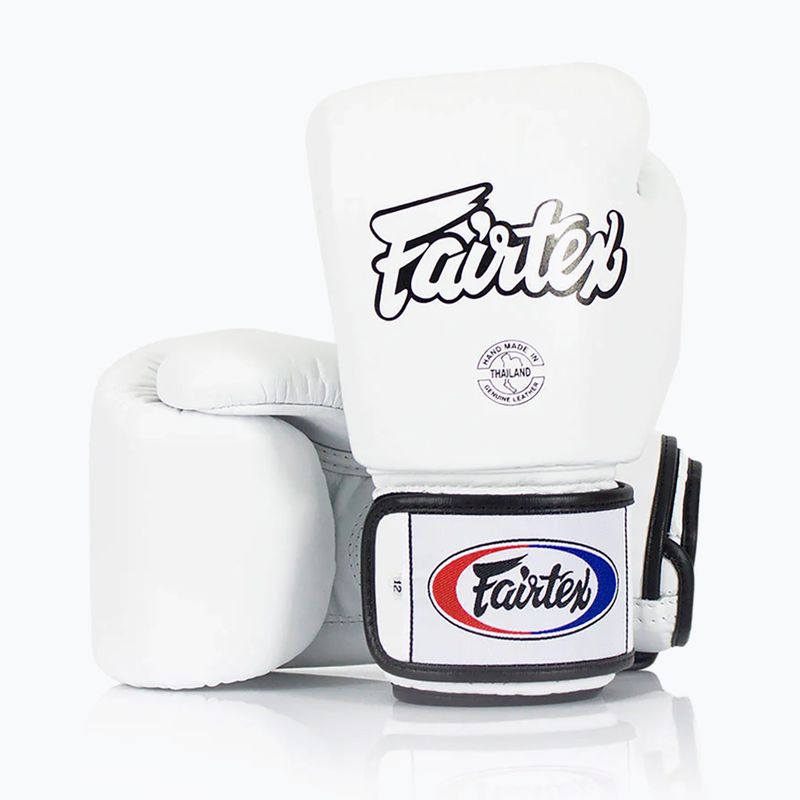 Guanti da boxe bianchi Fairtex Universal "Tight-Fit" Design 2