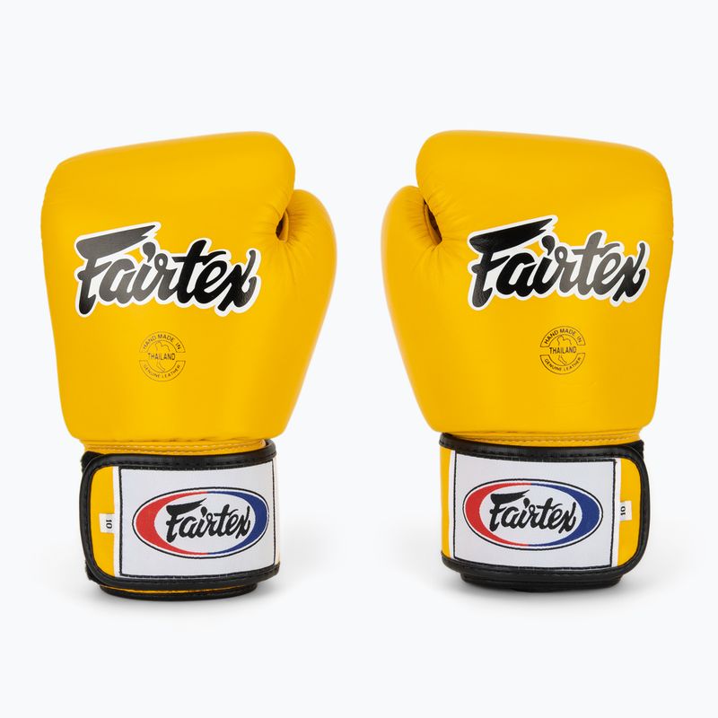 Guantoni da boxe gialli Fairtex Universal "Tight-Fit" Design 2
