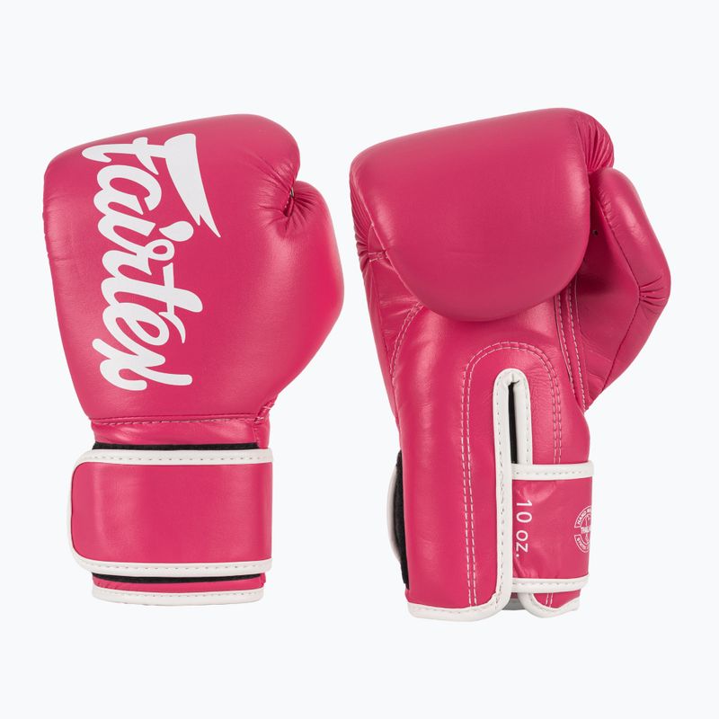 Guanti da boscaiolo Fairtex in microfibra rosa/bianco