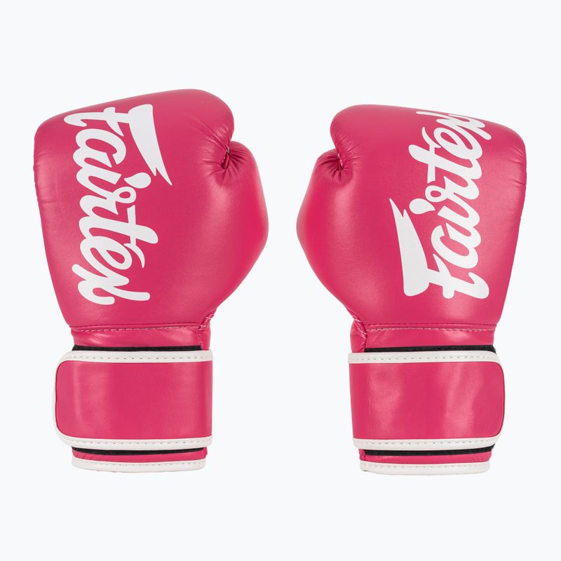 Guanti da boscaiolo Fairtex in microfibra rosa/bianco 2