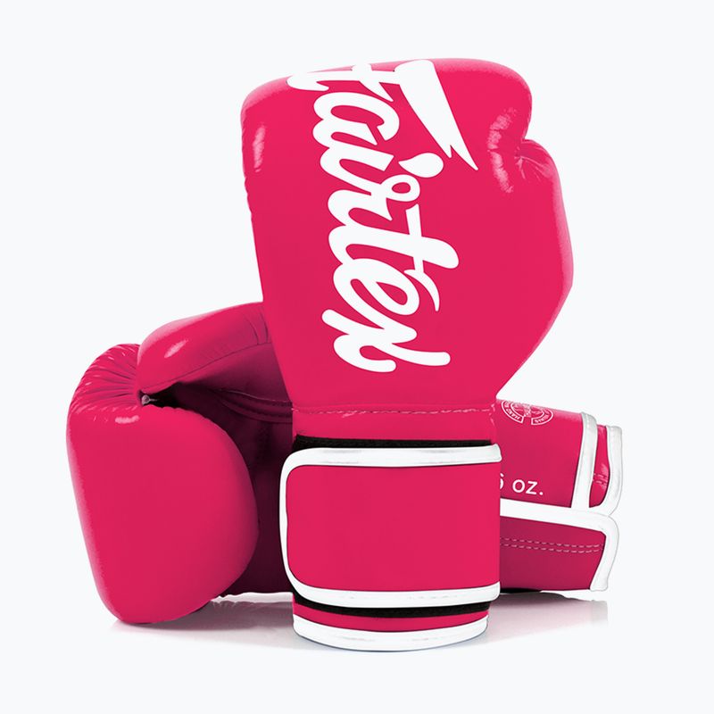 Guanti da boscaiolo Fairtex in microfibra rosa/bianco 4