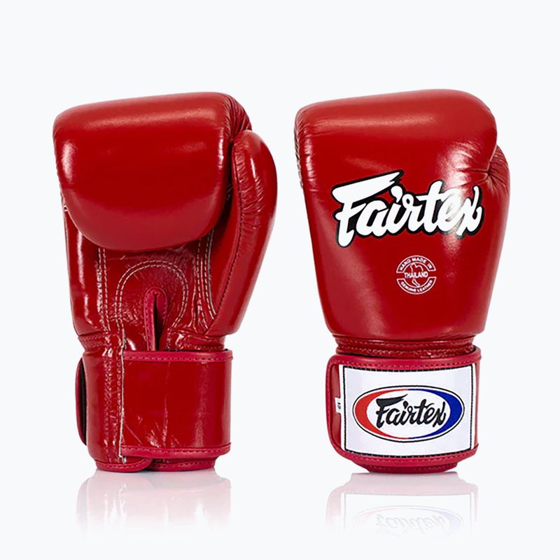 Guanti da boxe Fairtex Super Sparring - Pollice bloccato rosso