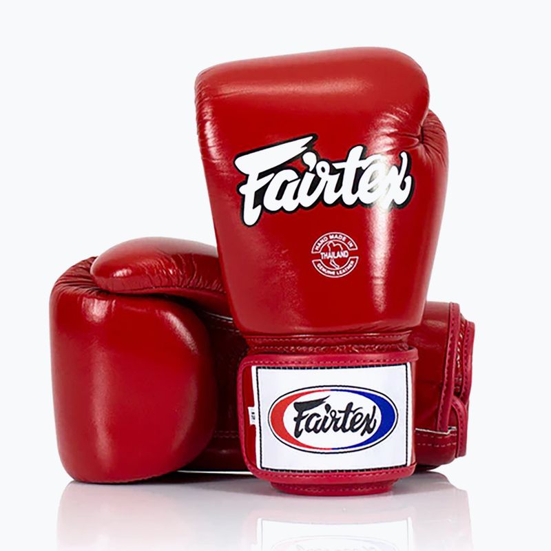 Guanti da boxe Fairtex Super Sparring - Pollice bloccato rosso 2