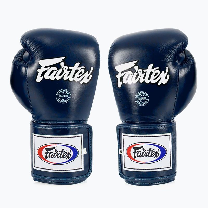 Guantoni da boxe Fairtex Super Sparring - Pollice bloccato blu