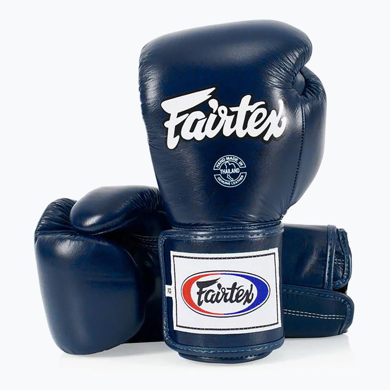 Guantoni da boxe Fairtex Super Sparring - Pollice bloccato blu 4