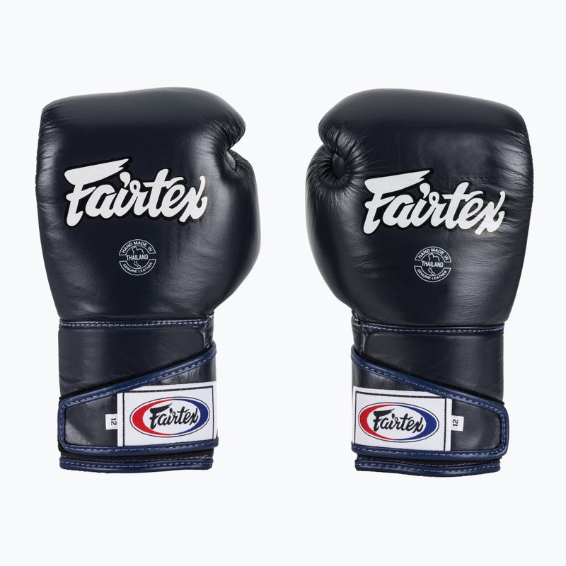 Guantoni da boxe Fairtex Stylish Angular Sparring - Pollice bloccato blu 2